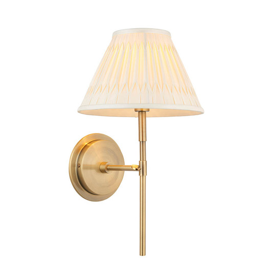 Rennes and Carla Antique Brass with Ivory Shade Wall Light