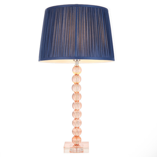 Adelie and Wentworth Polished Nickel with and Blue Shade Table Lamp