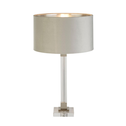 Searchlight Scarborough Satin Nickel with Grey Shade Table Lamp 