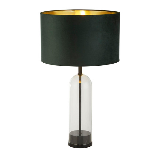 Searchlight Oxford Black Marble with Green Shade Table Lamp 