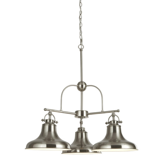 Searchlight Dallas 3 Light Satin Silver Pendant Light 