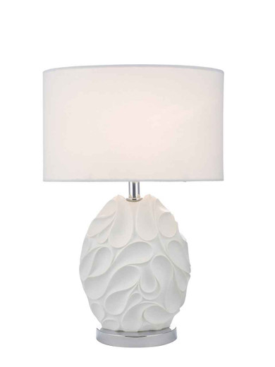 Zachary White Oval with Shade Table Lamp
