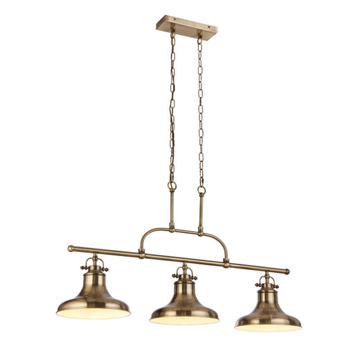 Searchlight Dallas 3 Light Antique Brass Pendant Light 