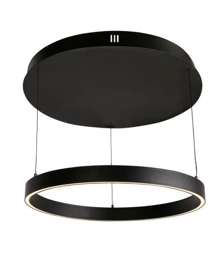 Searchlight Layla Gesture Control Black with Opal Acrylic 64cm LED Ringed Pendant Light 