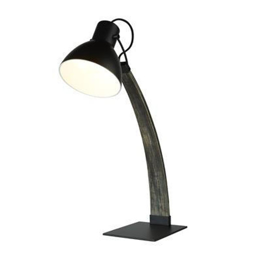 Searchlight Nanna Ash Wood and Matt Black Adjustable Table Lamp 