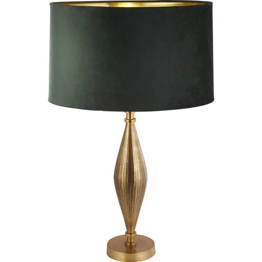 Searchlight Rye Antique Brass with Green Shade Table Lamp 
