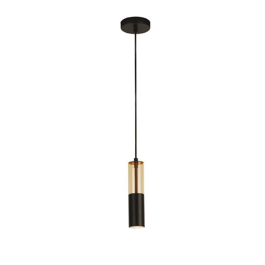 Searchlight Merrygold Black with Amber Diffuser Pendant Light 