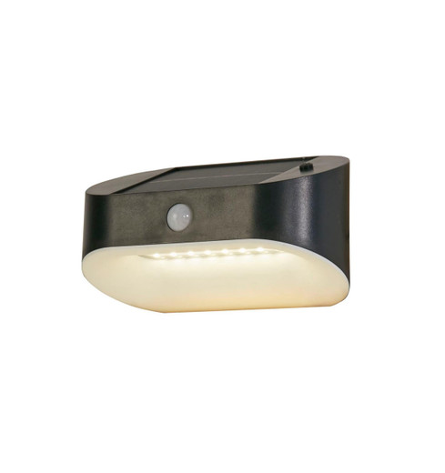 Searchlight Solar Black with White Diffuser and PIR Oval IP44 Wall Light 