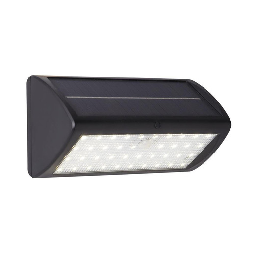 Searchlight Solar Black with White Diffuser and PIR Triangle IP44 Wall Light 