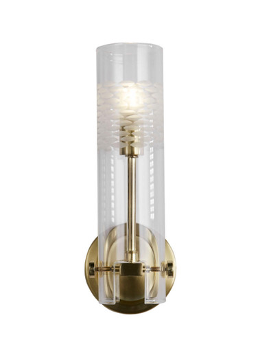Searchlight Scope Satin Brass with Etched Glass IP44 Bathroom Wall Light 