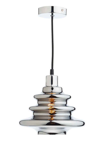 Zephyr Chrome Electro Plated Glass Easy Fit Pendant Light