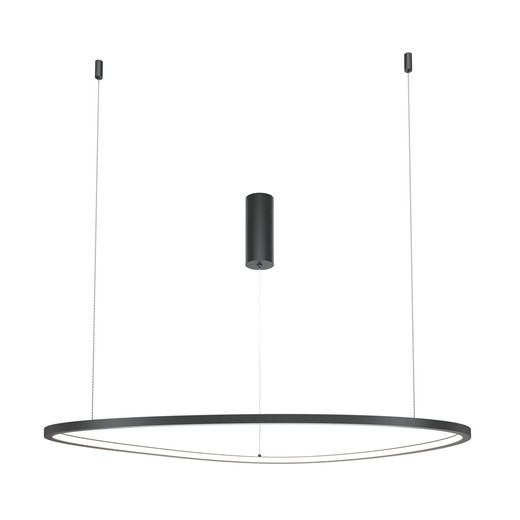 Glint Black with White 80cm LED Ringed Pendant Light