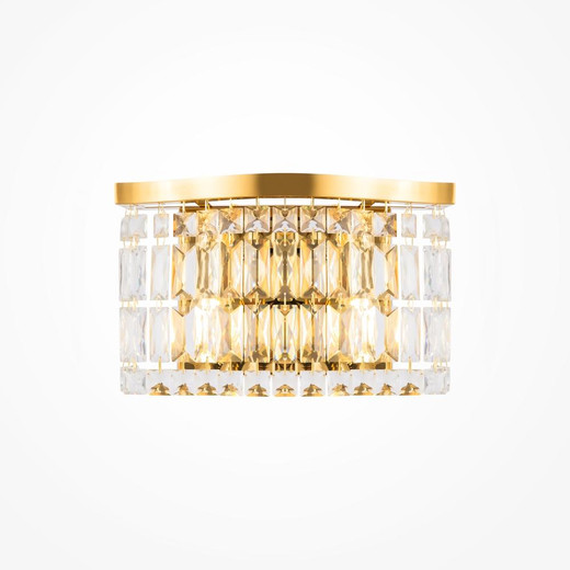 Maytoni Dune 2 Light Gold and Crystal Shade Wall Light 