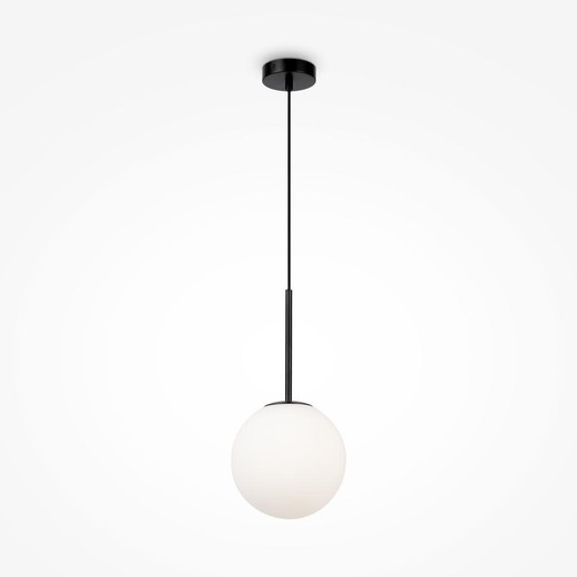 Maytoni Basic Form Black with White Diffuser 20cm Pendant Light 