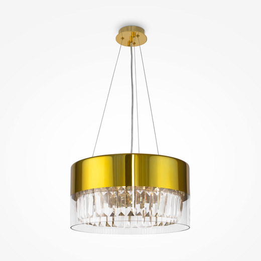 Wonderland 4 Light Gold with Glass Shaded Pendant Light