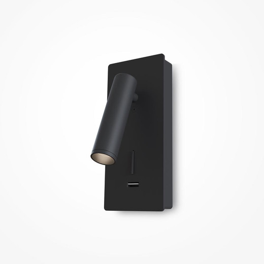 Maytoni Mirax Black Adjustable Reading Light Rectangle LED Wall Light 