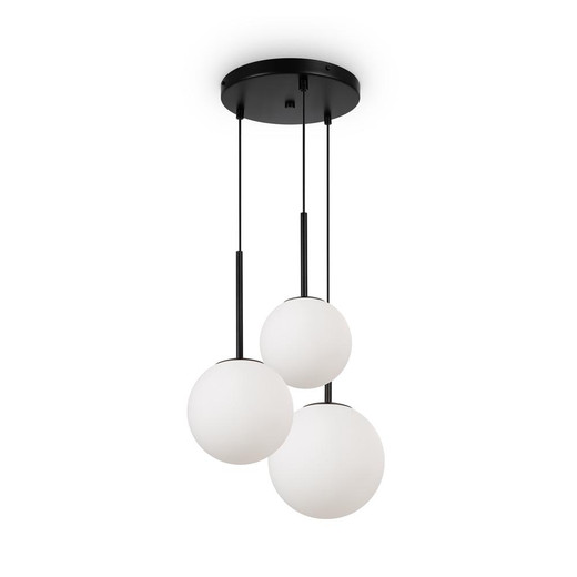 Maytoni Basic Form 3 Light Black with White Diffusers Cluster Pendant Light 