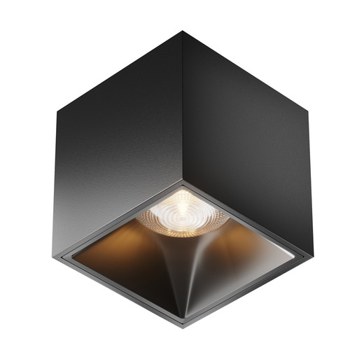 Alfa LED Black Square Dimmable 12W 3000K Surface Downlight