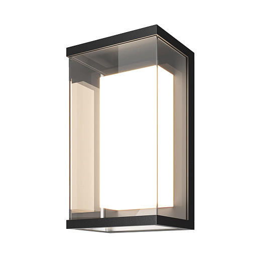 Maytoni Baker Street Black with White Diffuser IP65 Wall Light 