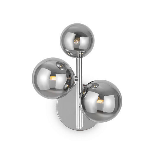 Maytoni Dallas 3 Light Chrome with Smoke Glass Diffuser Wall Light 