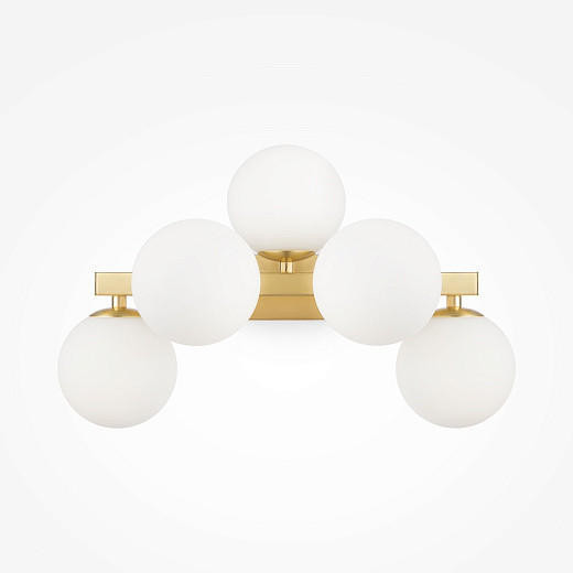 Dallas 5 Light Satin Brass with White Opal Diffuser Wall Light
