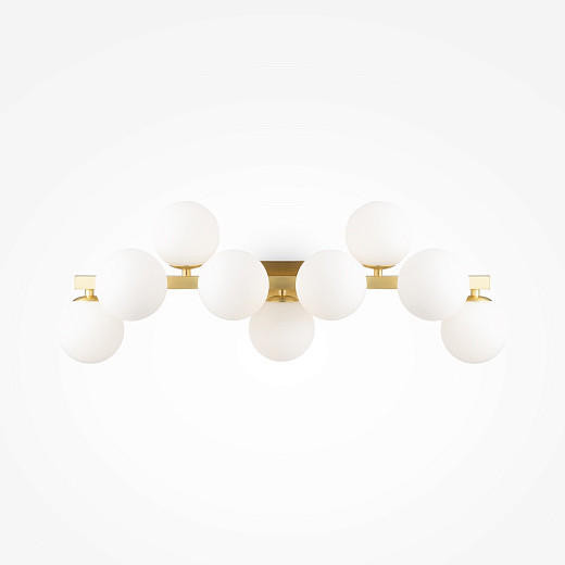 Dallas 9 Light Satin Brass with White Opal Diffuser Wall Light