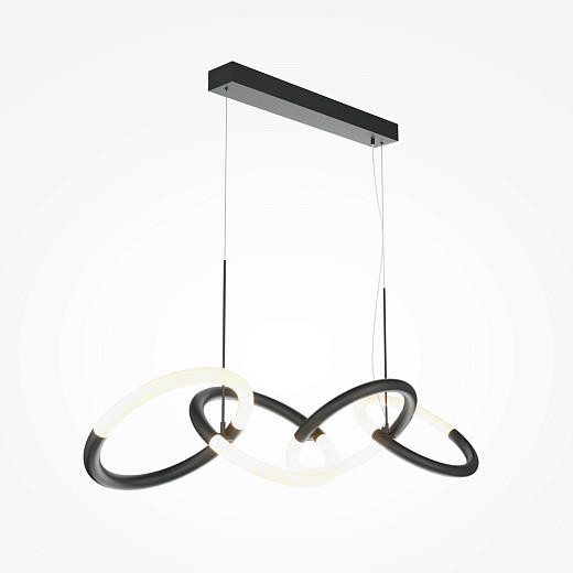 Maytoni Node 4 Light Black with White Diffuser Bar Pendant Light 