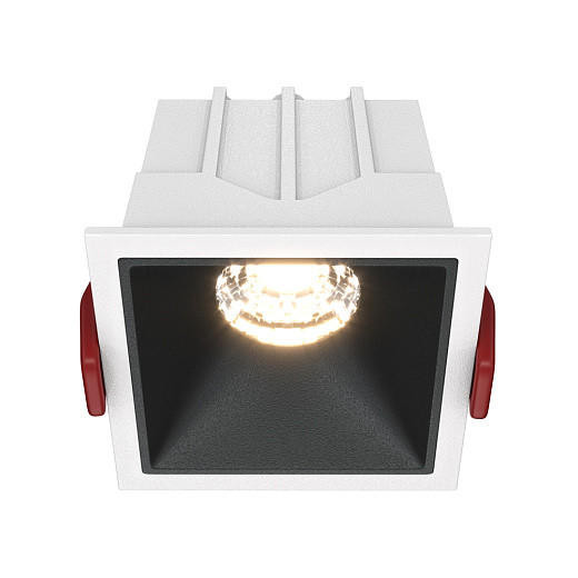 Maytoni Alfa LED Black with White 10W 3000K Dimmable Square Recessed Light 