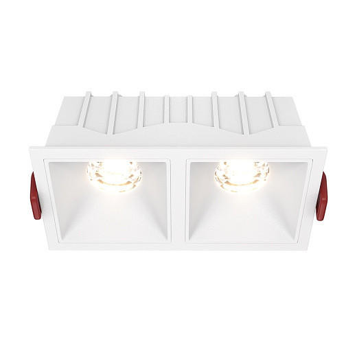 Maytoni Alfa LED 2 Light White 10W 3000K Square Recessed Light 