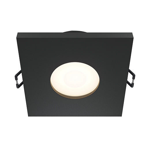 Maytoni Stark Black with White Diffuser Square Ceiling Recessed Light 