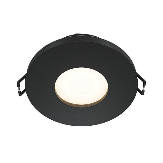 Maytoni Stark Black with White Diffuser Round Ceiling Recessed Light 