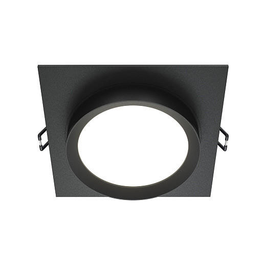 Maytoni Hoop Black with White Diffuser Square Recessed Light 