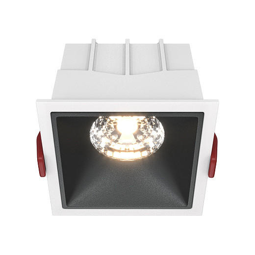 Maytoni Alfa LED Black with White 15W 3000K Square Recessed Light 