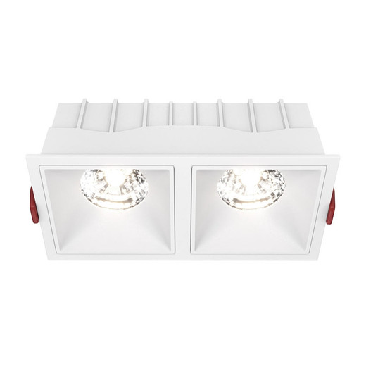 Maytoni Alfa LED 2 Light White 15W 4000K Dimmable Square Recessed Light 