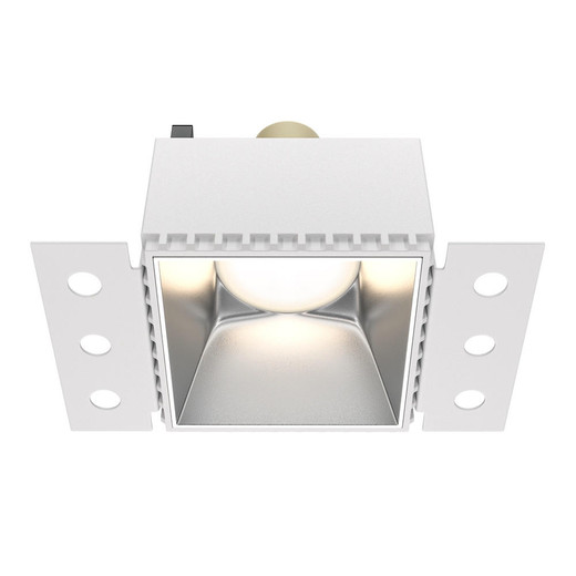 Maytoni Share Silver with White 20W Square Ceiling Recessed Light 