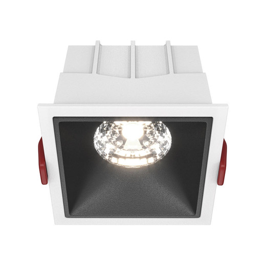 Maytoni Alfa LED Black with White 15W 4000K Dimmable Square Recessed Light 