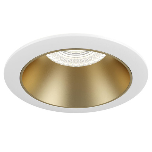 Maytoni Share Matt Gold with White 15W Round Ceiling Recessed Light 