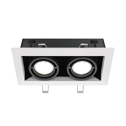 Maytoni Metal Modern 2 Light White with Black Adjustable Ceiling Recessed Light 