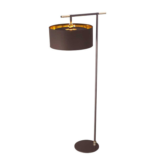 Elstead Lighting Balance Polished Brass with Brown Shade Floor Lamp 