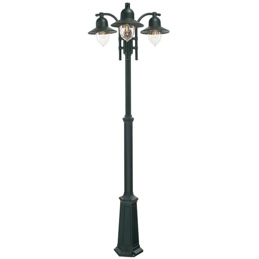 Norlys Como 3 Light Black IP44 Lamp Post Light 