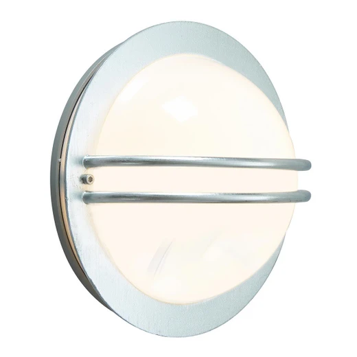 Norlys Bremen Galvanised with Opal Diffuser IP54 Wall Light 