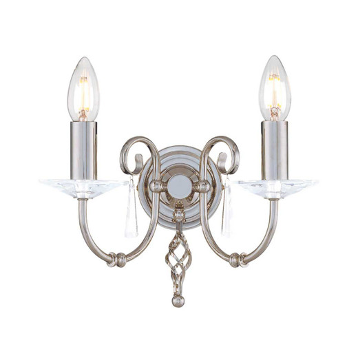 Aegean 2 Light Polished Nickel Wall Light