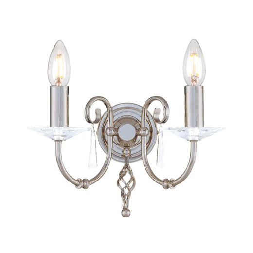 Elstead Lighting Aegean 2 Light Polished Nickel Wall Light 