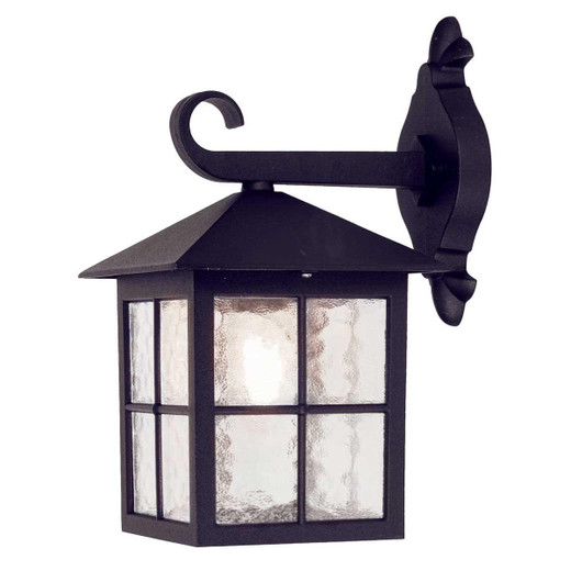 Elstead Lighting Winchester Matt Black Lantern Downward IP43 Wall Light 