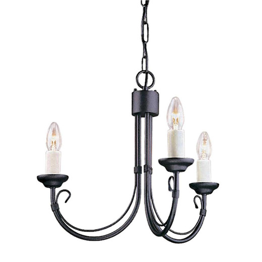 Elstead Lighting Chartwell 3 Light Black Chandelier 