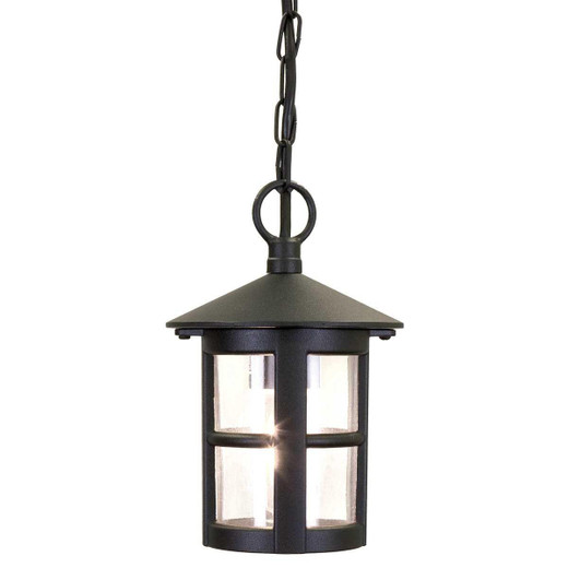 Elstead Lighting Hereford Black Cylinder IP23 Pendant Light 