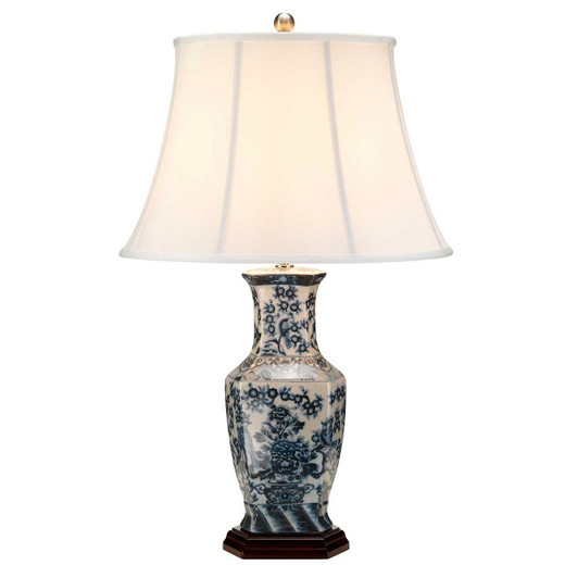 Elstead Lighting Blue Hex with White Shade Table Lamp 