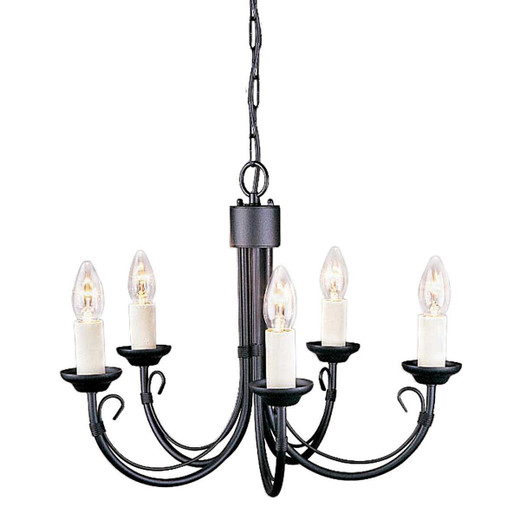 Elstead Lighting Chartwell 5 Light Black Chandelier 