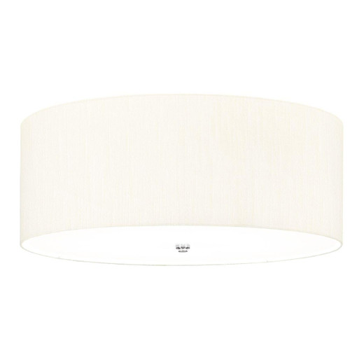Flambeau Fletcher 5 Light Polished Chrome 65cm Shaded Flush Ceiling Light 