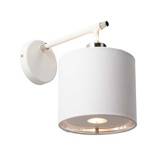 Elstead Lighting Balance Polished Nickel with White Shade Wall Light 